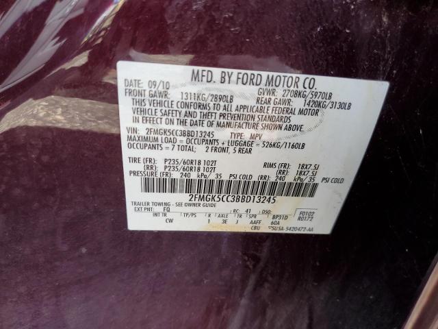 Photo 10 from auction – 2011 FORD FLEX SEL with VIN 2FMGK5CC3BBD13245