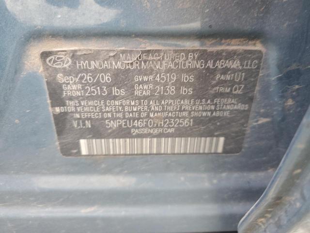 Photo 10 from auction – 2007 HYUNDAI SONATA SE with VIN 5NPEU46F07H232561