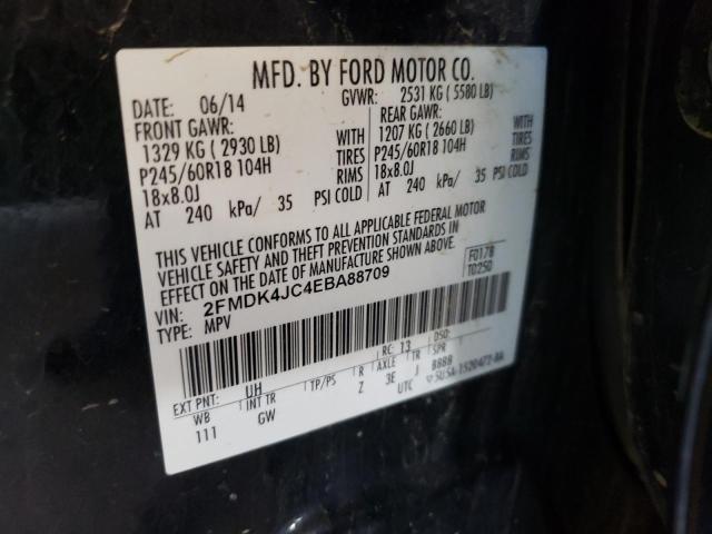Photo 10 from auction – 2014 FORD EDGE SEL with VIN 2FMDK4JC4EBA88709