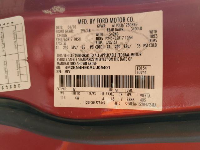 Photo 10 from auction – 2010 MERCURY MOUNTAINEE with VIN 4M2EN4HE0AUJ05401