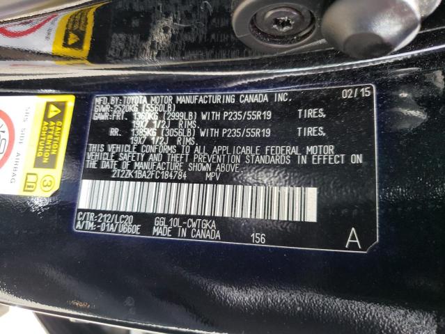 Photo 10 from auction – 2015 LEXUS RX 350 with VIN 2T2ZK1BA2FC184784