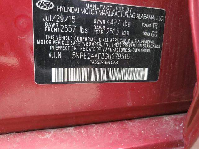 Photo 10 from auction – 2016 HYUNDAI SONATA SE with VIN 5NPE24AF3GH279516