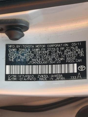 Photo 10 from auction – 2011 TOYOTA PRIUS with VIN JTDKN3DU6B1364123