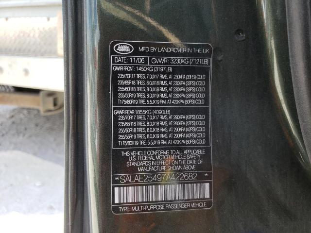 Photo 10 from auction – 2007 LAND ROVER LR3 SE with VIN SALAE25497A422682