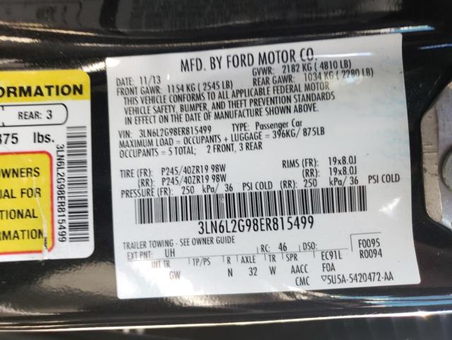 Zdjęcie 10 z aukcji – 2014 LINCOLN MKZ z VIN 3LN6L2G98ER815499