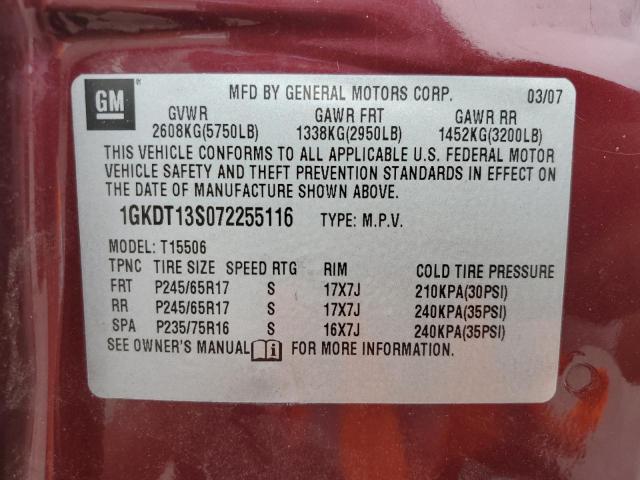 Photo 10 from auction – 2007 GMC ENVOY with VIN 1GKDT13S072255116