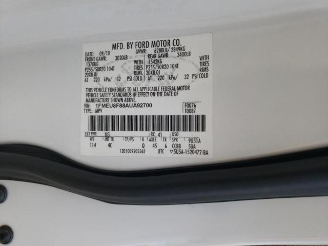 Photo 10 from auction – 2010 FORD EXPLORER L with VIN 1FMEU8F88AUA92700