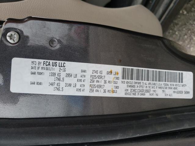 Photo 10 from auction – 2016 CHRYSLER TOWN & COU with VIN 2C4RC1CG4GR189667