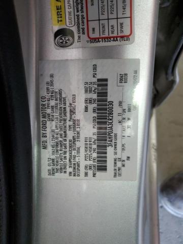 Photo 10 from auction – 2012 FORD FUSION SEL with VIN 3FAHP0JA3CR280030