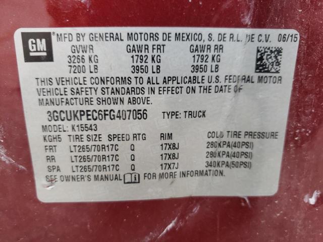 Photo 10 from auction – 2015 CHEVROLET SILVERADO with VIN 3GCUKPEC6FG407056