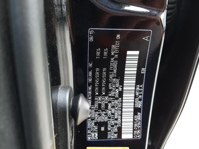 Photo 10 from auction – 2015 TOYOTA HIGHLANDER with VIN 5TDDKRFHXFS193194