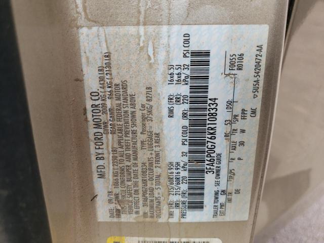 Photo 10 from auction – 2019 FORD FUSION S with VIN 3FA6P0G76KR108334