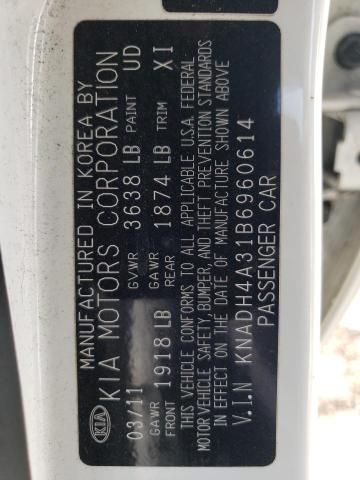 Photo 10 from auction – 2011 KIA RIO BASE with VIN KNADH4A31B6960614