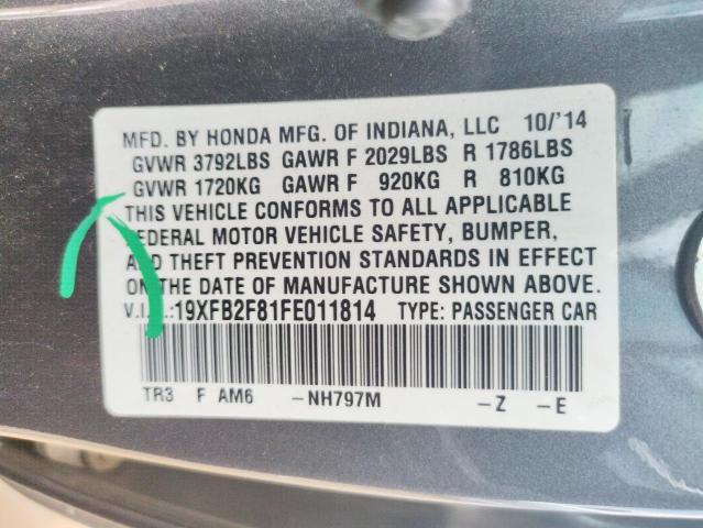 Photo 10 from auction – 2015 HONDA CIVIC EX with VIN 19XFB2F81FE011814
