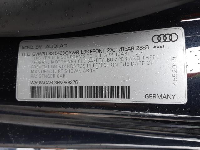 Photo 10 from auction – 2014 AUDI A7 PREMIUM with VIN WAUWGAFC3EN089275