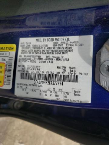 Photo 10 from auction – 2014 FORD FUSION SE with VIN 3FA6P0H72ER377854