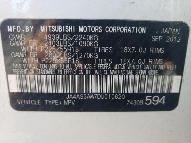 Photo 10 from auction – 2013 MITSUBISHI OUTLANDER with VIN JA4AS3AW7DU010620
