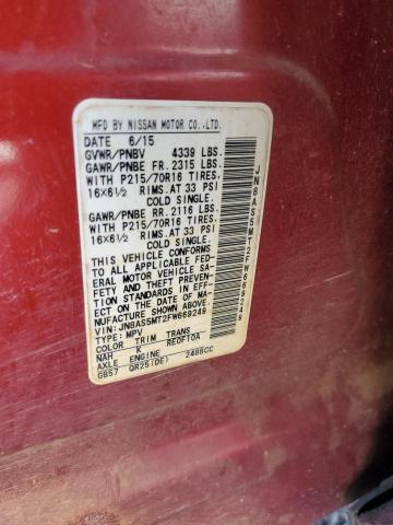 Photo 10 from auction – 2015 NISSAN ROGUE SELE with VIN JN8AS5MT2FW669249