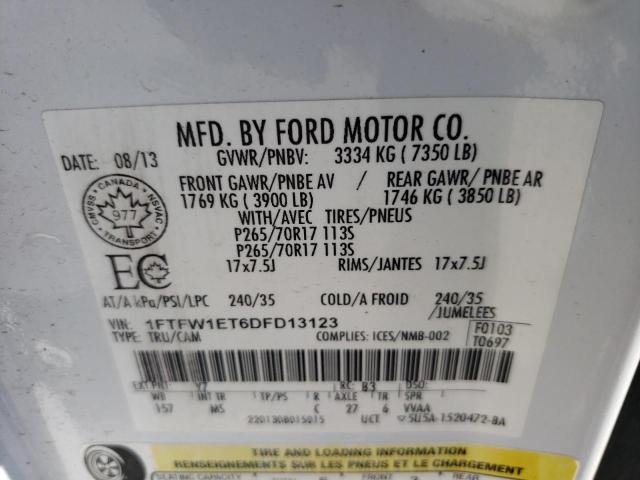 Photo 10 from auction – 2013 FORD F150 SUPER with VIN 1FTFW1ET6DFD13123