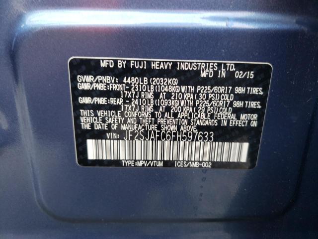 Photo 10 from auction – 2015 SUBARU FORESTER 2 with VIN JF2SJAFC6FH597633