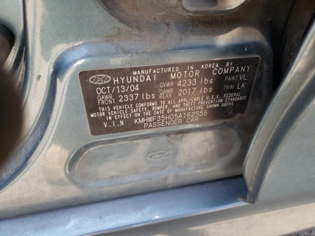 Photo 10 from auction – 2005 HYUNDAI SONATA with VIN KMHWF35H05A162555