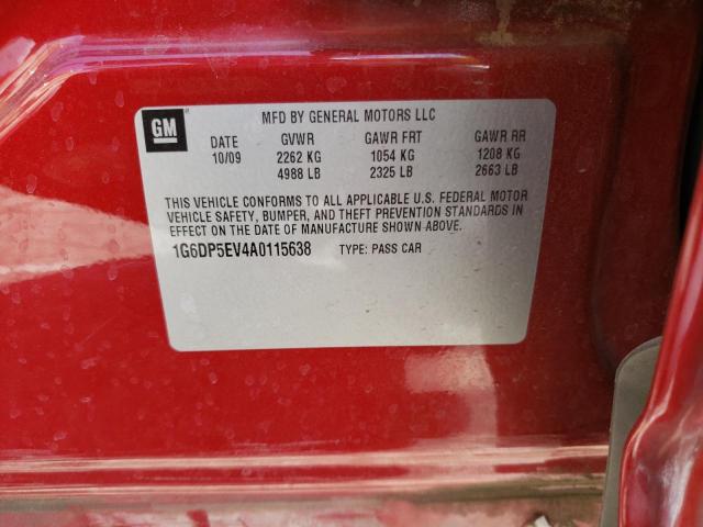 Photo 10 from auction – 2010 CADILLAC CTS PREMIU with VIN 1G6DP5EV4A0115638