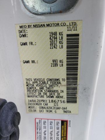 Photo 10 from auction – 2012 NISSAN ALTIMA S with VIN 1N4AL2EP9CC186756