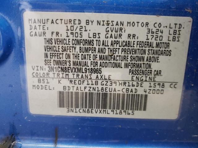 Photo 10 from auction – 2021 NISSAN VERSA SV with VIN 3N1CN8EVXML918965