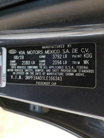 Photo 10 from auction – 2020 KIA FORTE FE with VIN 3KPF24AD1LE166343