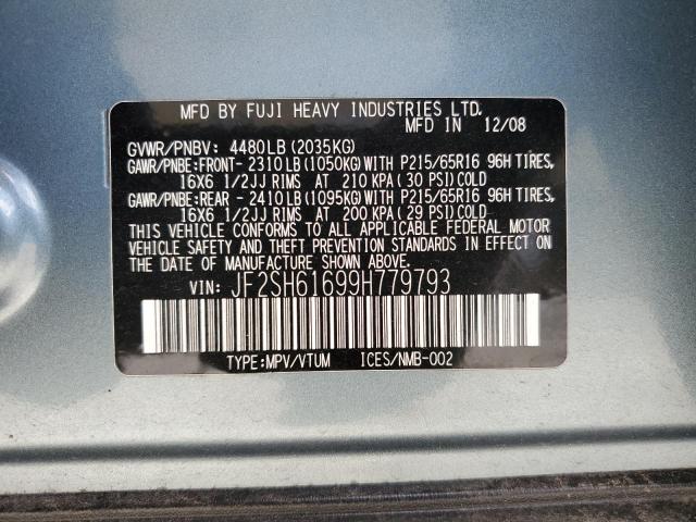 Photo 10 from auction – 2009 SUBARU FORESTER 2 with VIN JF2SH61699H779793