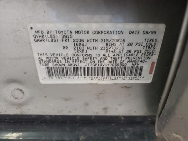 Photo 10 from auction – 2000 TOYOTA RAV4 with VIN JT3GP10V6Y7066300
