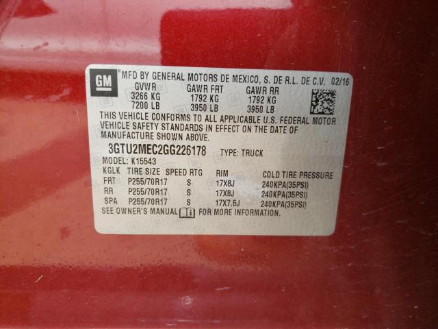 Photo 10 from auction – 2016 GMC SIERRA K15 with VIN 3GTU2MEC2GG226178
