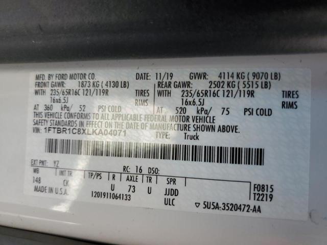 Photo 10 from auction – 2020 FORD TRANSIT T- with VIN 1FTBR1C8XLKA04071
