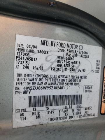 Photo 10 from auction – 2005 MERCURY MOUNTAINEE with VIN 4M2ZU86W95ZJ02481