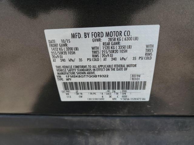 Photo 10 from auction – 2016 FORD EXPLORER S with VIN 1FM5K8GT7GGB19322