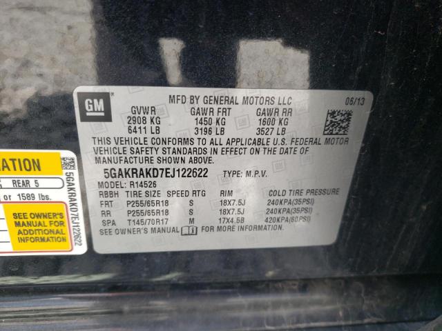 Photo 10 from auction – 2014 BUICK ENCLAVE with VIN 5GAKRAKD7EJ122622