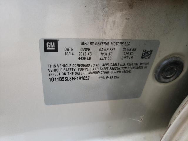 Photo 10 from auction – 2015 CHEVROLET MALIBU LS with VIN 1G11B5SL3FF191852
