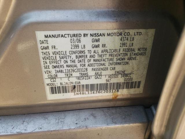 Photo 10 from auction – 2006 NISSAN ALTIMA SE with VIN 1N4BL11E26C203128