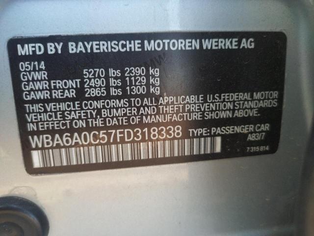 Photo 10 from auction – 2015 BMW 640 I GRAN with VIN WBA6A0C57FD318338