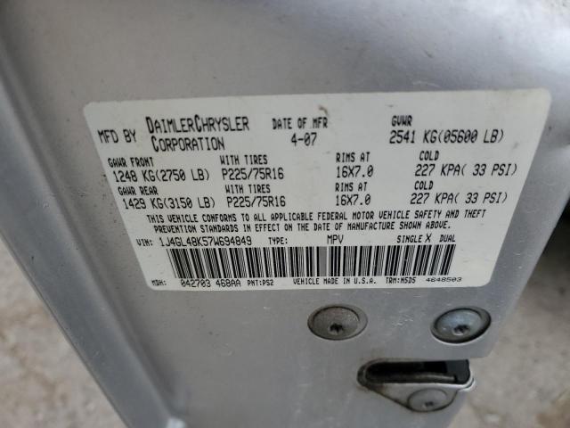 Photo 10 from auction – 2007 JEEP LIBERTY SP with VIN 1J4GL48K57W694849