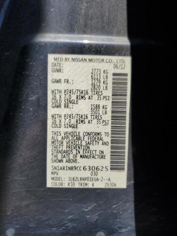Photo 10 from auction – 2012 NISSAN PATHFINDER with VIN 5N1AR1NB9CC630625