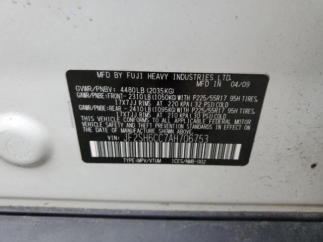 Photo 10 from auction – 2010 SUBARU FORESTER 2 with VIN JF2SH6CC7AH706753