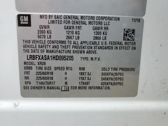 Photo 10 from auction – 2017 BUICK ENVISION P with VIN LRBFXASA1HD095205