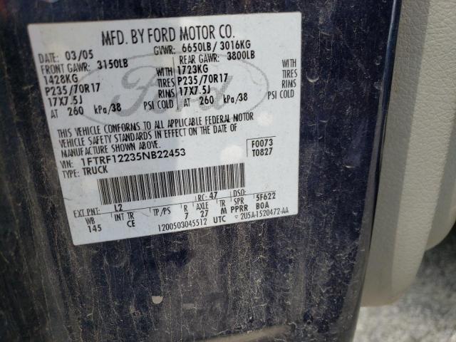 Photo 10 from auction – 2005 FORD F150 with VIN 1FTRF12235NB22453