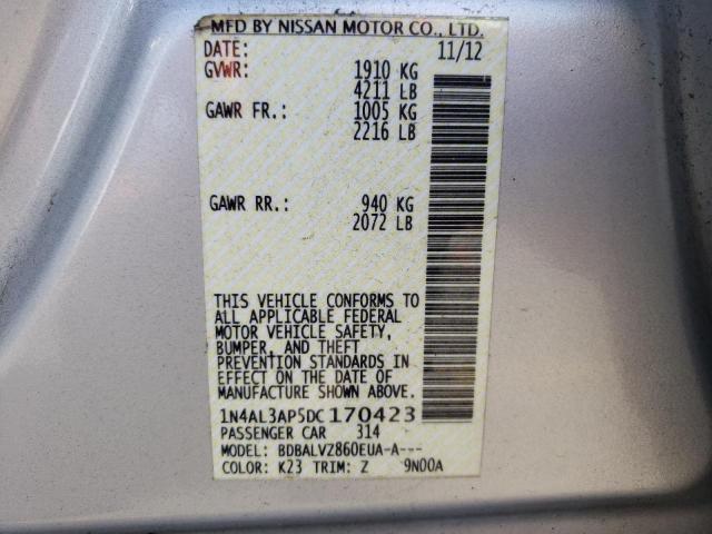 Photo 10 from auction – 2013 NISSAN ALTIMA 25S with VIN 1N4AL3AP5DC170423