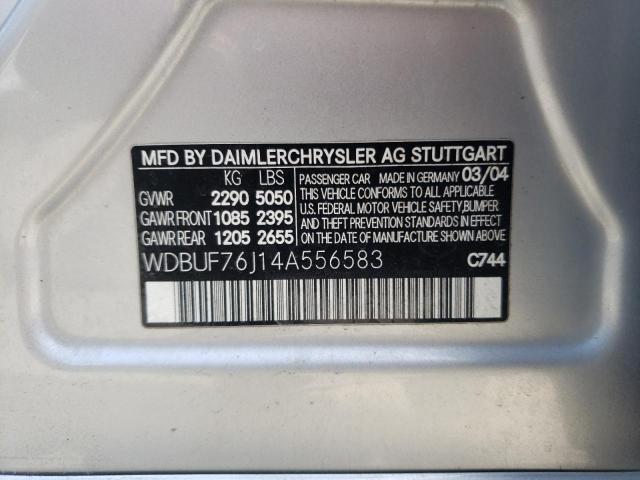 Photo 10 from auction – 2004 MERCEDES-BENZ E 55 AMG with VIN WDBUF76J14A556583