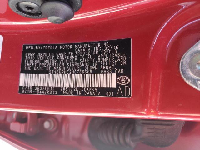 Photo 10 from auction – 2017 TOYOTA COROLLA L with VIN 2T1BURHE2HC766668
