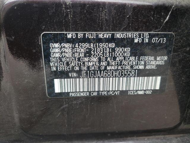 Photo 10 from auction – 2013 SUBARU IMPREZA with VIN JF1GJAA68DH035581