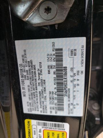 Photo 10 from auction – 2020 FORD FUSION SE with VIN 3FA6P0HD3LR186088