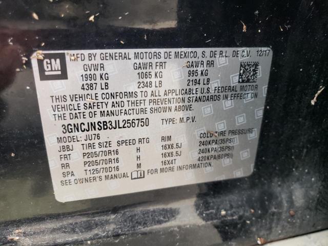 Photo 10 from auction – 2018 CHEVROLET TRAX LS with VIN 3GNCJNSB3JL256750